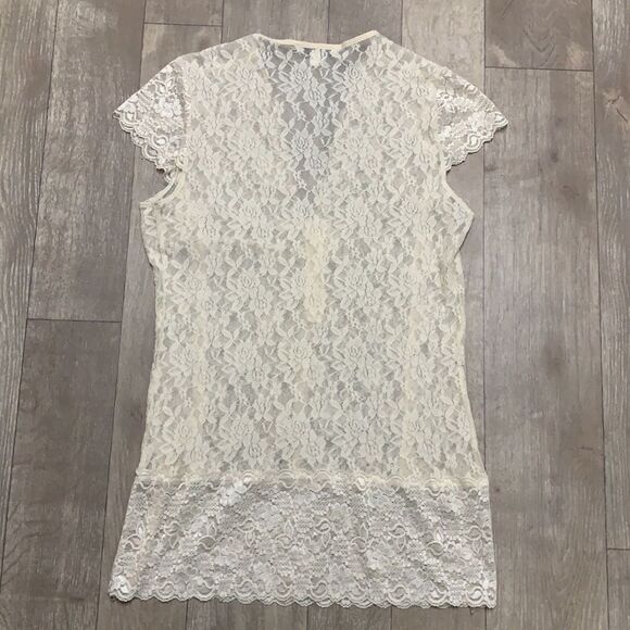 Womens Cabi Lace‎ Sheer See -Through V-Neck Top Shirt - Picture 2 of 7